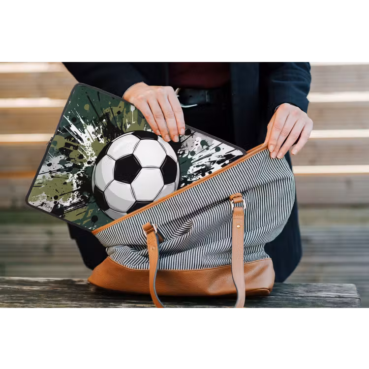 Laptophoes - Voetbal - Verf - Spetters - Groen — 4