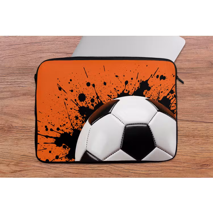 Laptophoes - Voetbal - Verf - Sport - Oranje — 2