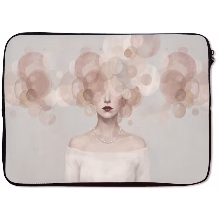 Laptophoes - Vrouw - Cirkels - Beige — 1