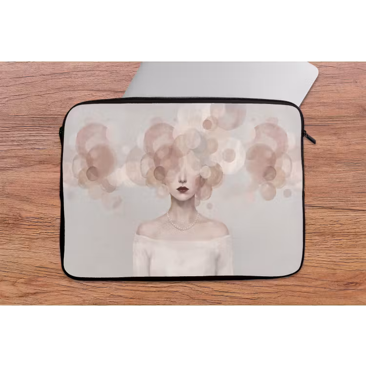 Laptophoes - Vrouw - Cirkels - Beige — 2