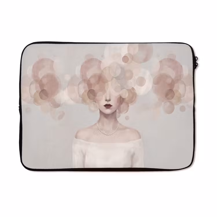 Laptophoes - Vrouw - Cirkels - Beige — 5