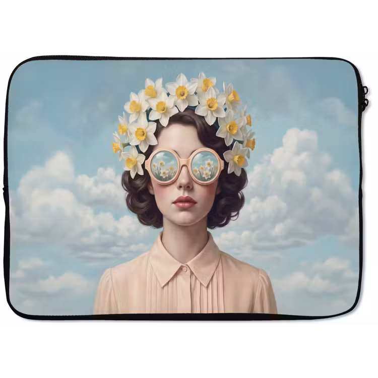 Laptophoes - Vrouw - Narcissen - Geel — 1