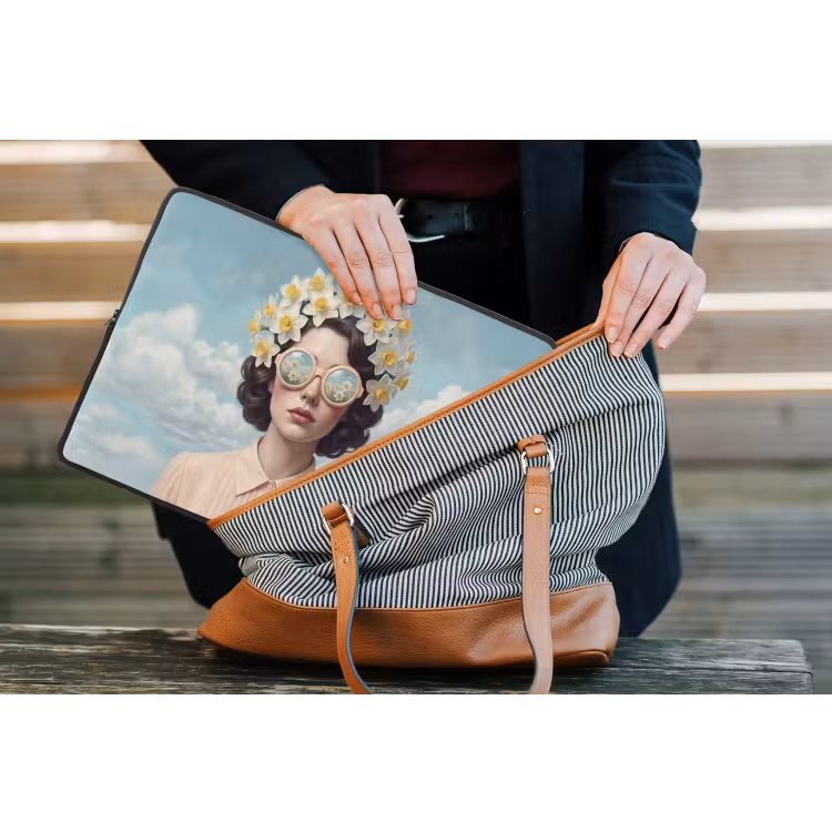 Laptophoes - Vrouw - Narcissen - Geel — 4