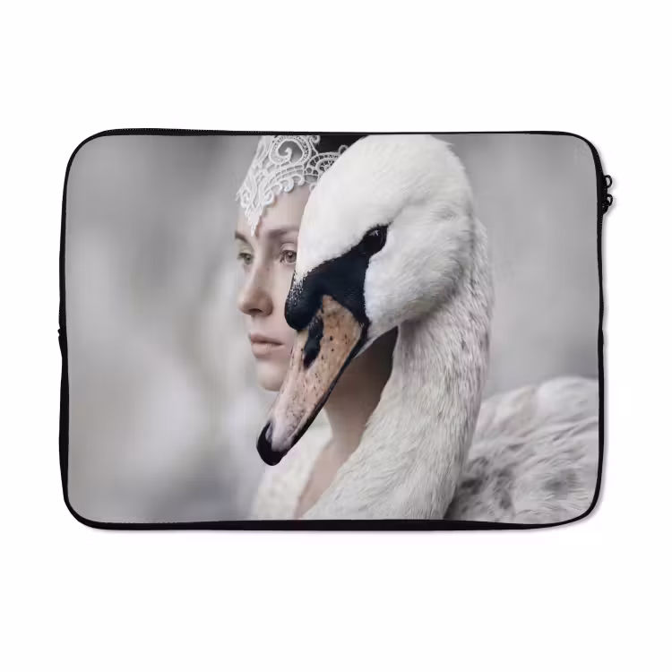 Laptophoes - Vrouw - Zwaan - Wit — 5