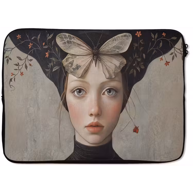 Laptophoes - Woman - Butterfly - Art - Classic - Muted — 1