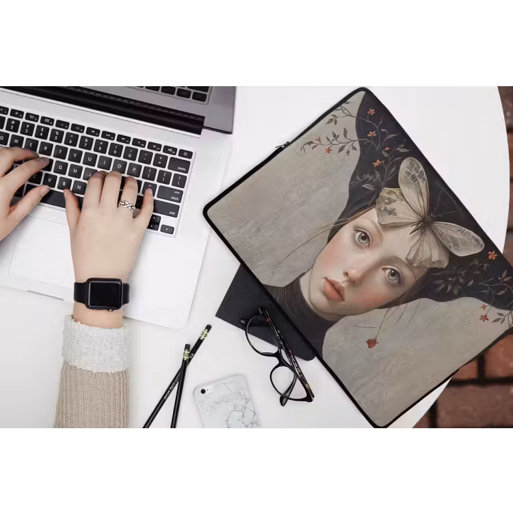 Laptophoes - Woman - Butterfly - Art - Classic - Muted — 3