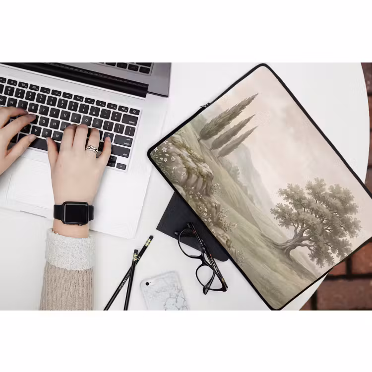 Laptophoes - Heuvellandschap - Bomen - Natuur - Groen — 3