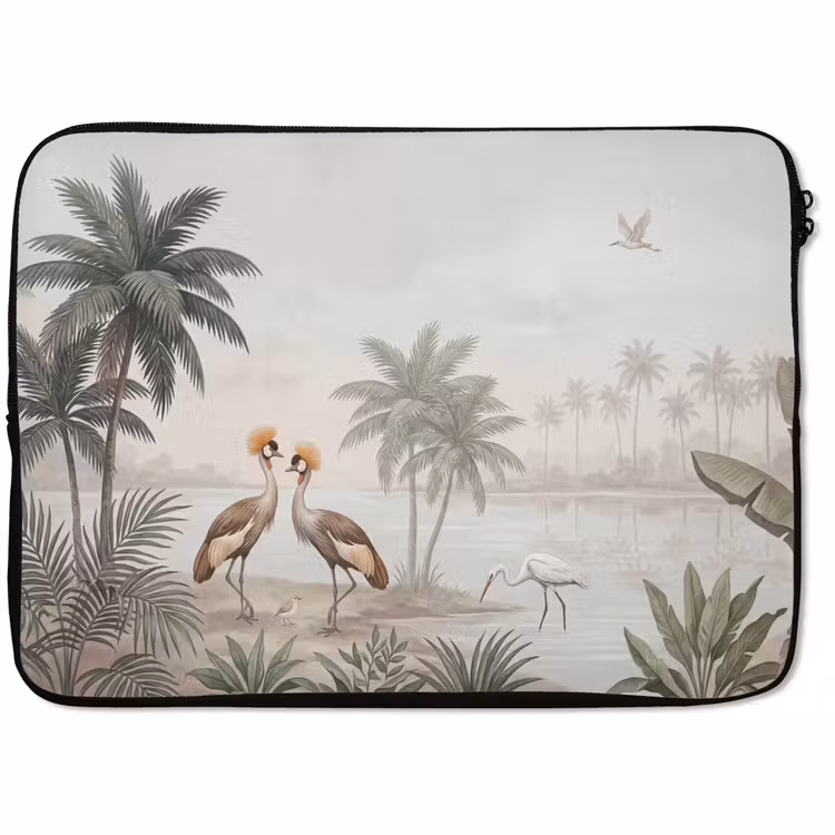 Laptophoes - Kraanvogels - Palmbomen - Tropisch — 1