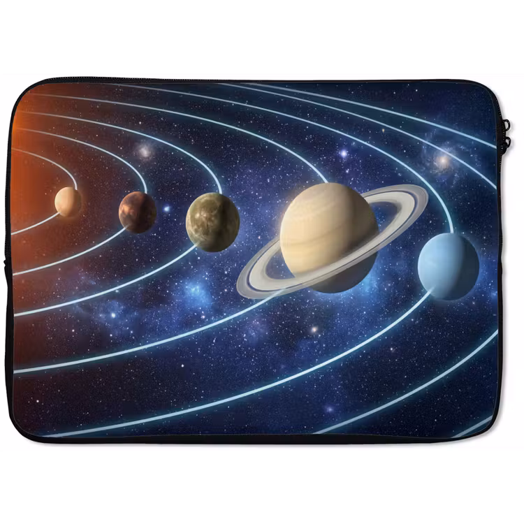 Laptophoes - Ruimte - Zonnestelsel - Blauw — 1