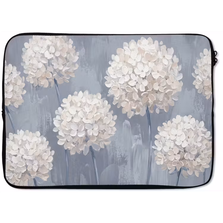 Laptophoes - Bloemen - Illustratie - Blauw — 1