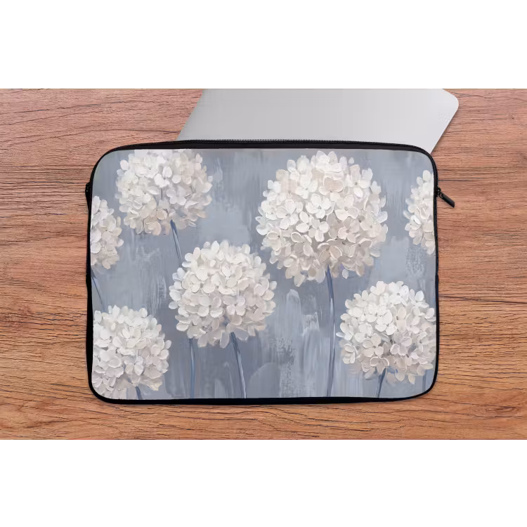 Laptophoes - Bloemen - Illustratie - Blauw — 2