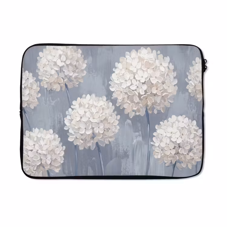 Laptophoes - Bloemen - Illustratie - Blauw — 5