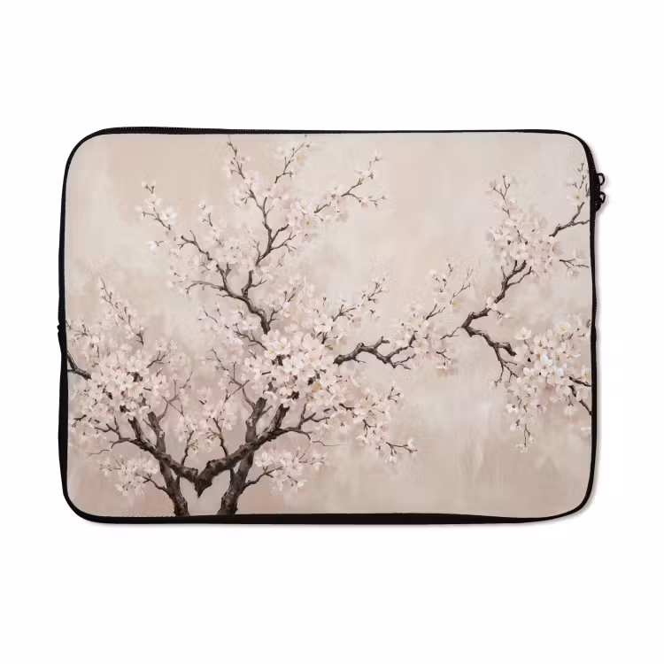 Laptophoes - Bloesem - Illustratie - Taupe — 5