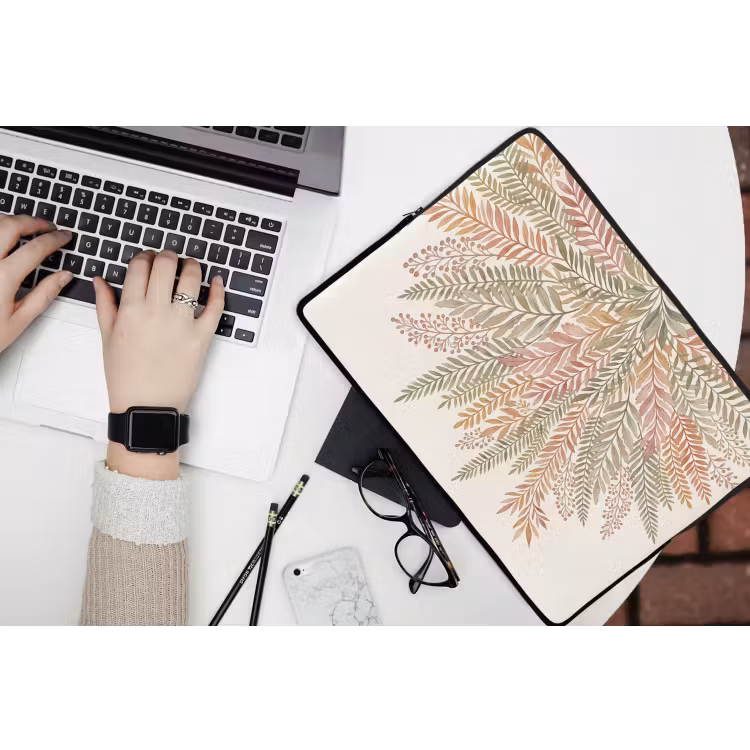 Laptophoes - Botanisch - Aquarel - Kleurrijk — 3