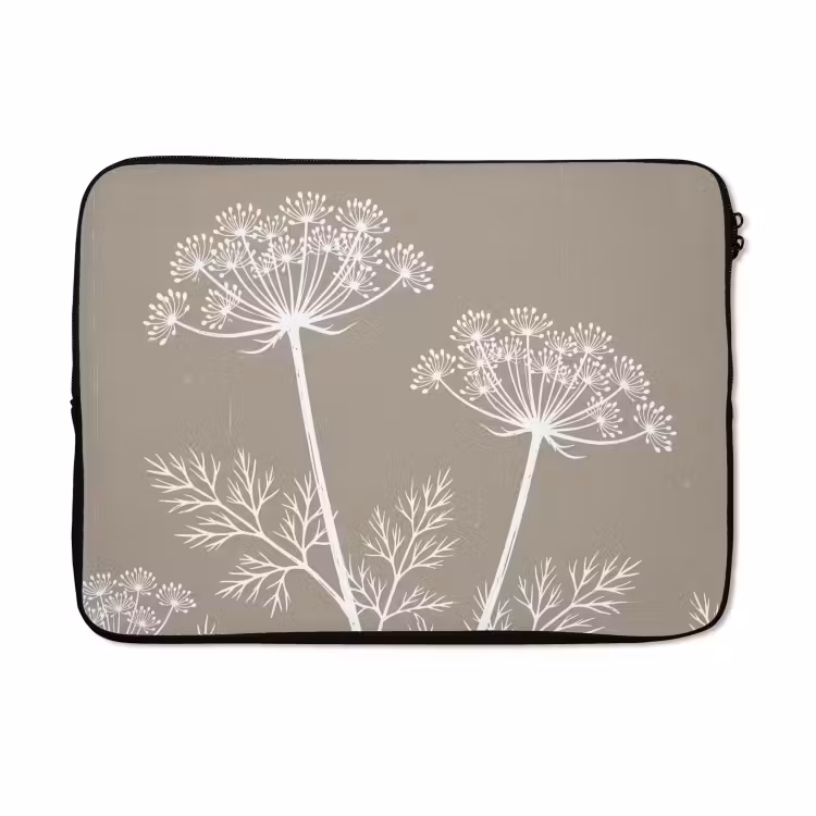 Laptophoes - Grafisch - Fluitenkruid - Taupe — 5