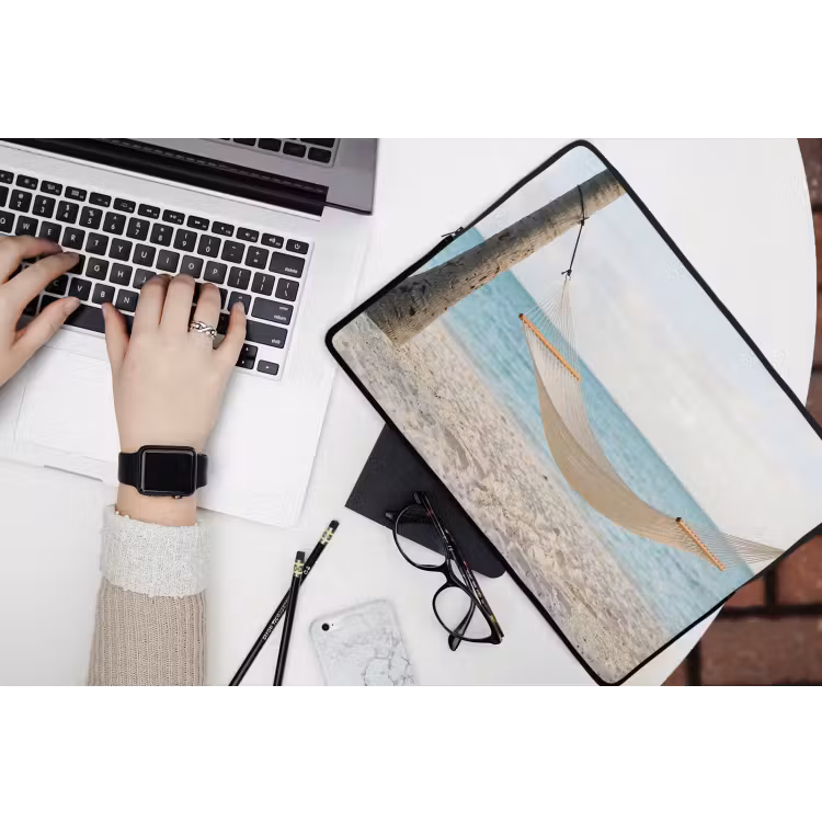 Laptophoes - Hangmat - Strand - Wit — 3