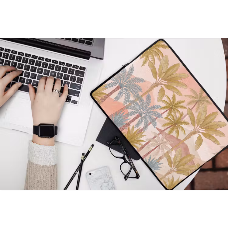 Laptophoes - Illustratie - Palmbomen - Kleurrijk — 3