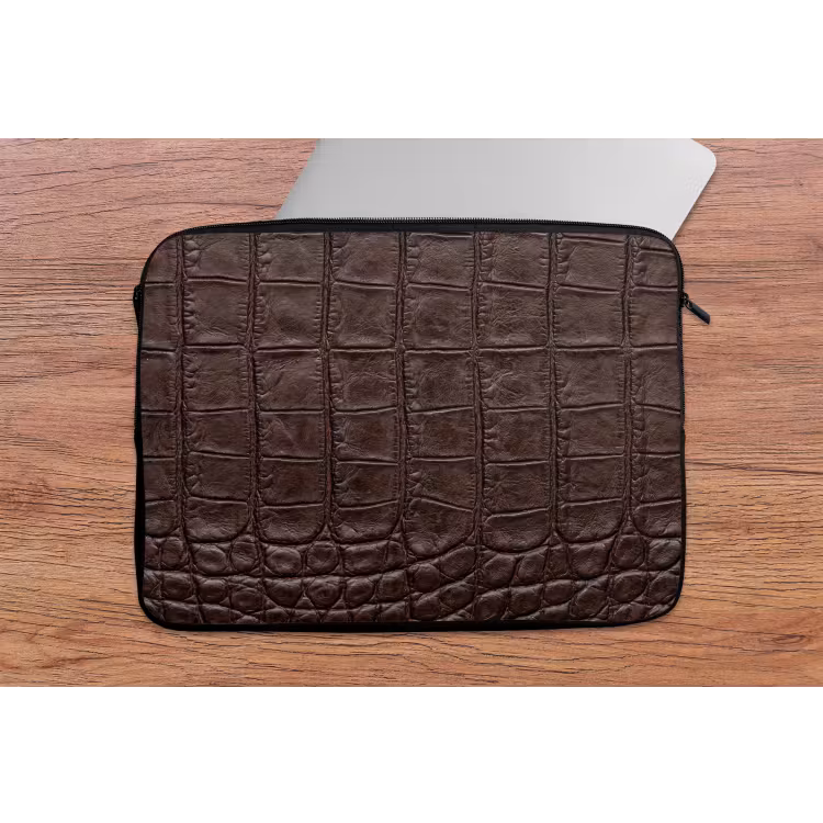 Laptophoes - Krokodil - Leer - Bruin — 2