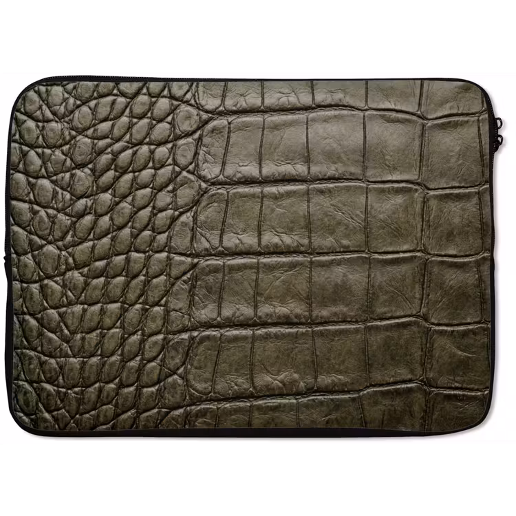 Laptophoes - Krokodillenleer - Structuur - Groen — 1