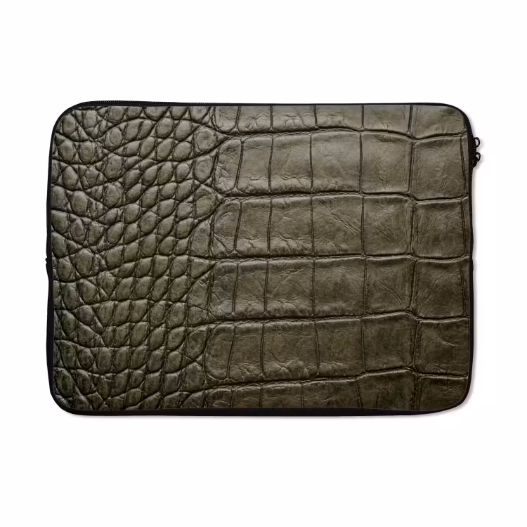 Laptophoes - Krokodillenleer - Structuur - Groen — 5