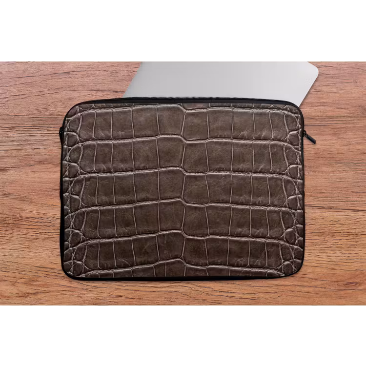 Laptophoes - Leer - Krokodil - Mat — 2