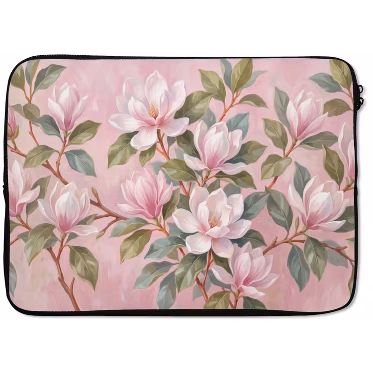 Laptophoes - Magnolia's - Patroon - Roze — 1