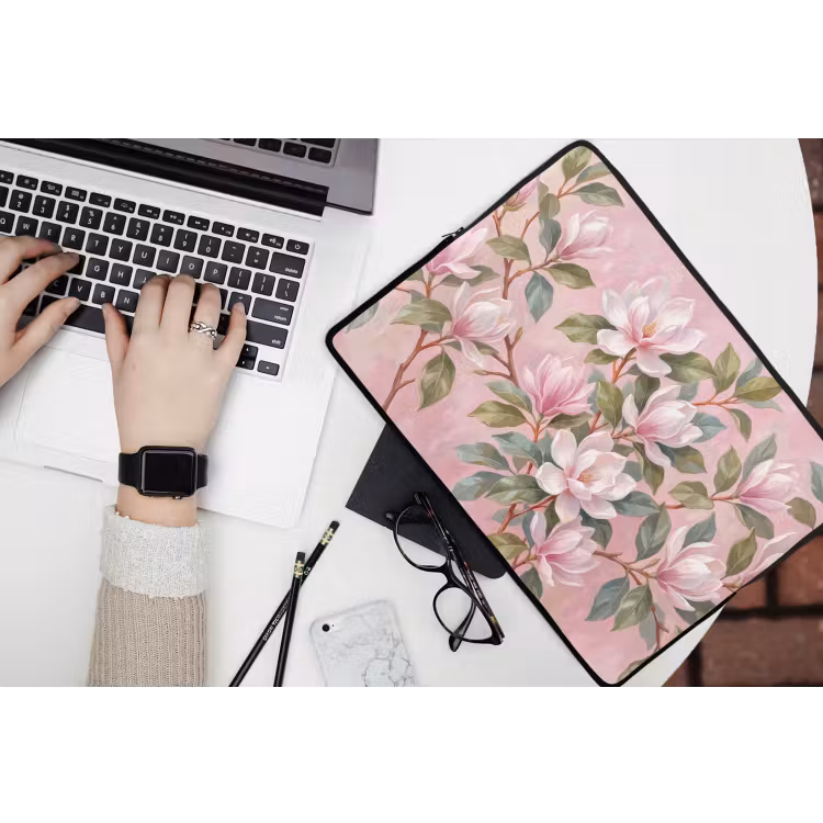 Laptophoes - Magnolia's - Patroon - Roze — 3