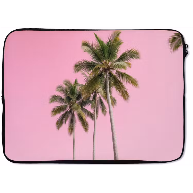 Laptophoes - Palmboom - Tropisch - Pink — 1