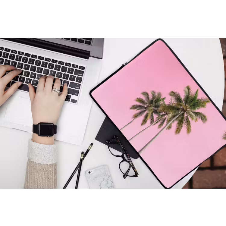Laptophoes - Palmboom - Tropisch - Pink — 3