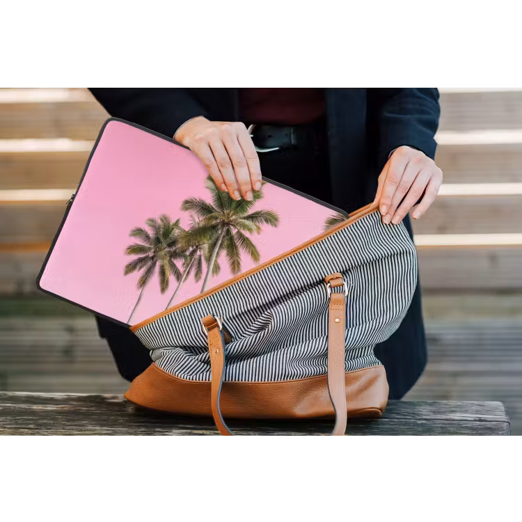 Laptophoes - Palmboom - Tropisch - Pink — 4