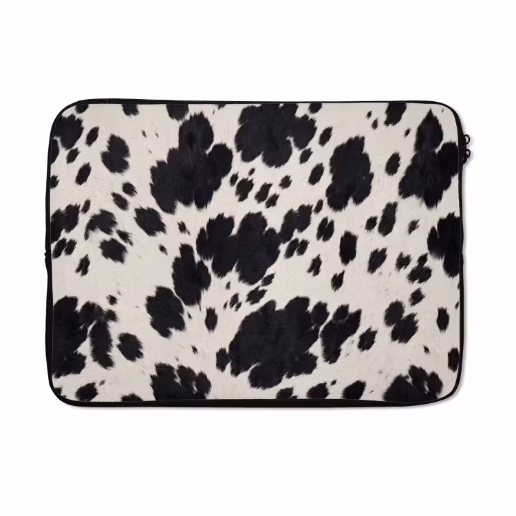 Laptophoes - Patroon - Vacht - Zwart - Wit — 5