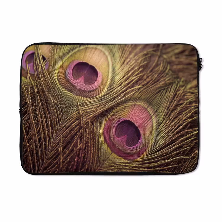 Laptophoes - Pauw - Veren - Paars - Groen — 5