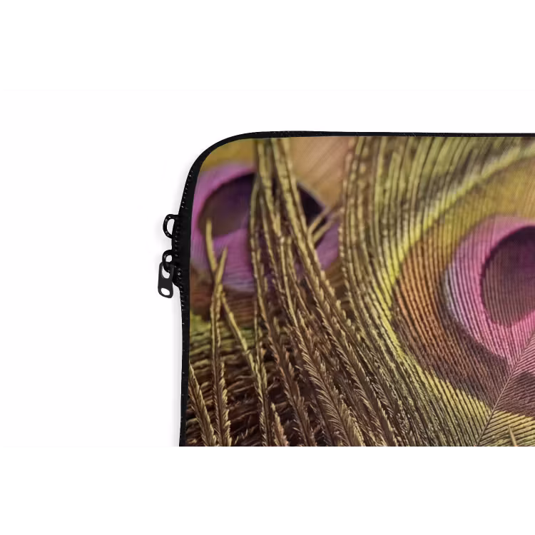 Laptophoes - Pauw - Veren - Paars - Groen — 6