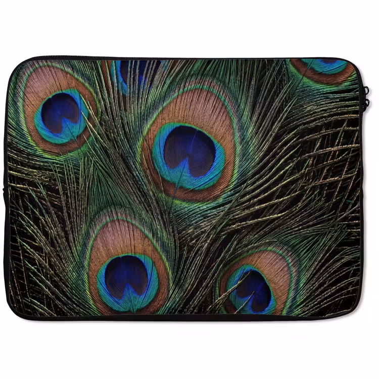 Laptophoes - Pauwenveren - Klassiek - Groen — 1