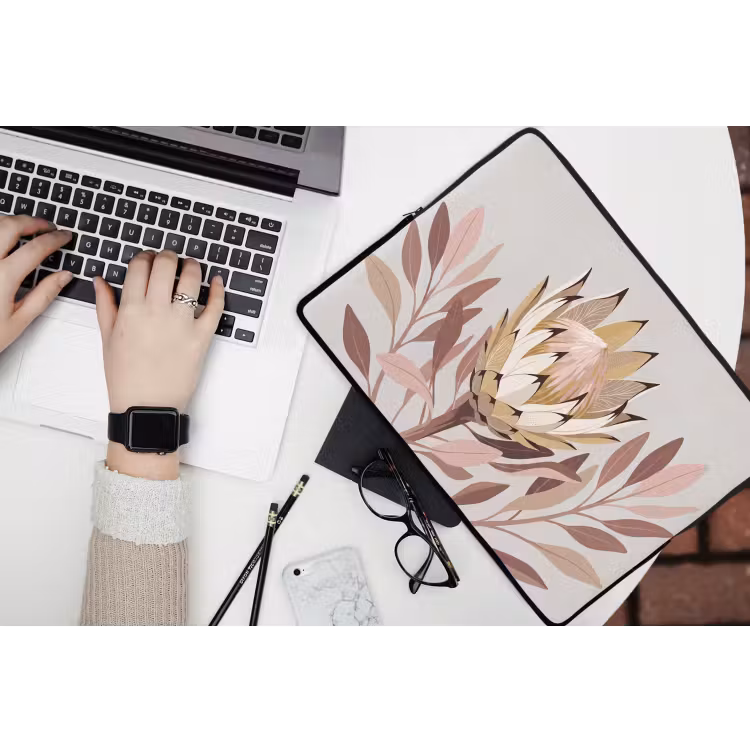 Laptophoes - Protea - Bloem - Botanisch - Beige — 3