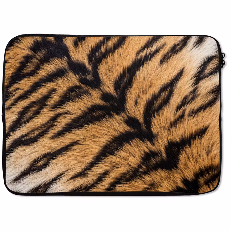 Laptophoes - Realistisch - Tijgervacht - Zwart — 1