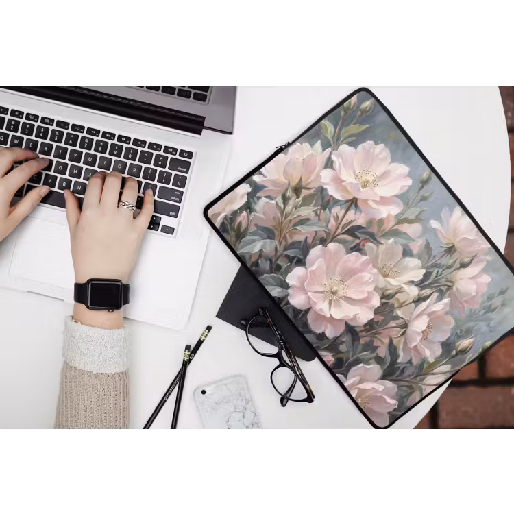 Laptophoes - Rozen - Illustratie - Roze — 3
