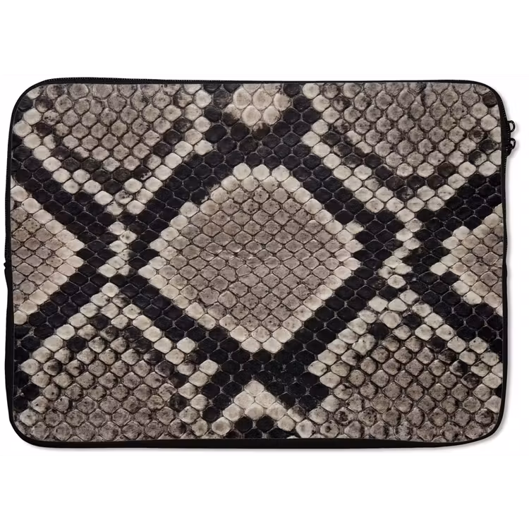 Laptophoes - Slangenleer - Patroon - Beige — 1
