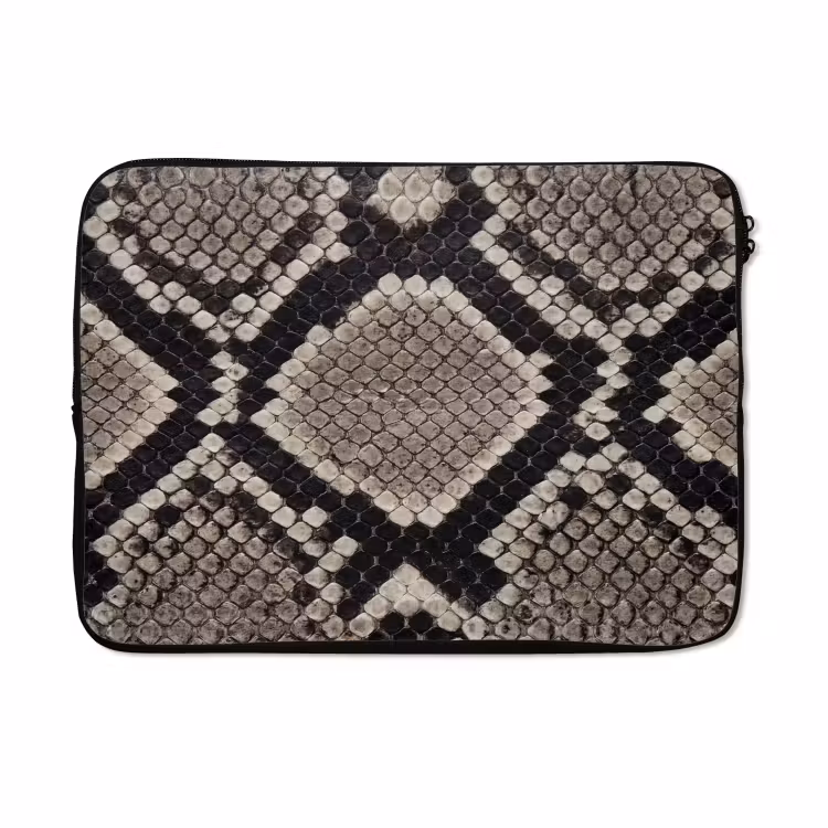 Laptophoes - Slangenleer - Patroon - Beige — 5