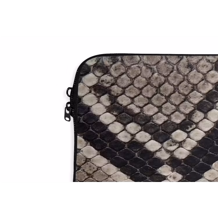Laptophoes - Slangenleer - Patroon - Beige — 6
