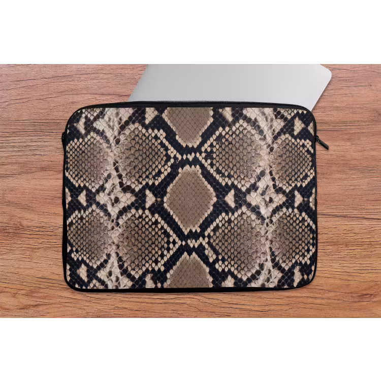 Laptophoes - Slangenprint - Python - Bruin — 2