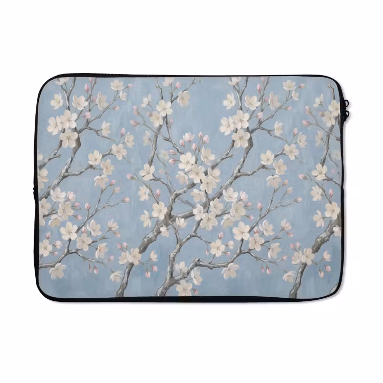 Laptophoes - Takken - Kersenbloesem - Blauw — 5
