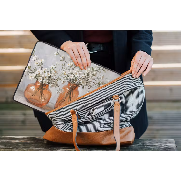 Laptophoes - Vazen - Bloemen - Oranje — 4
