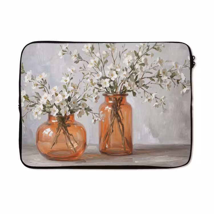 Laptophoes - Vazen - Bloemen - Oranje — 5