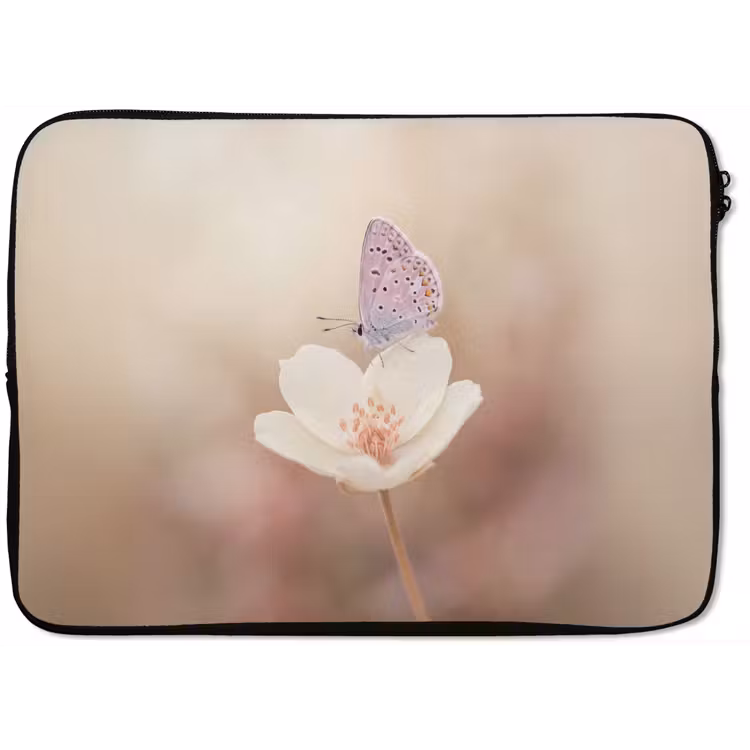 Laptophoes - Vlinder - Bloem - Blauw — 1