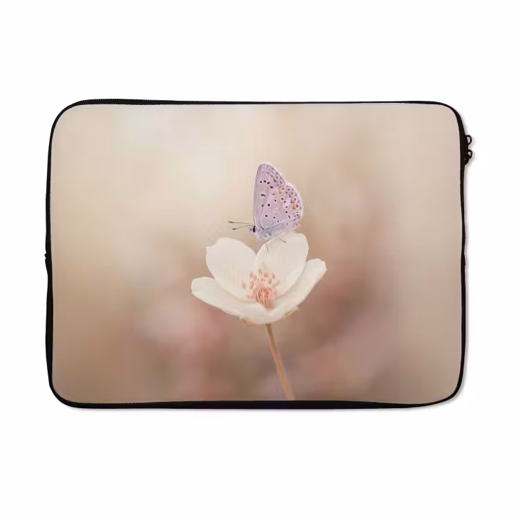 Laptophoes - Vlinder - Bloem - Blauw — 5