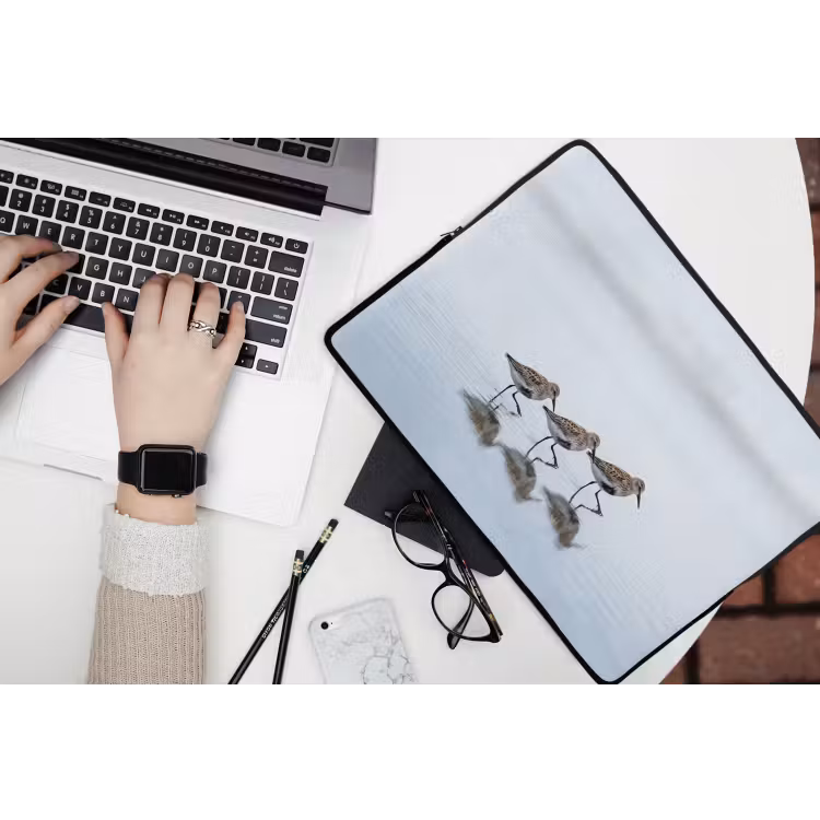 Laptophoes - Vogels - Water - Grijs — 3