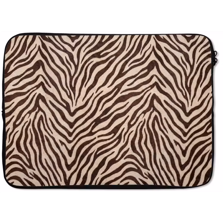 Laptophoes - Zebra - Strepen - Bruin — 1