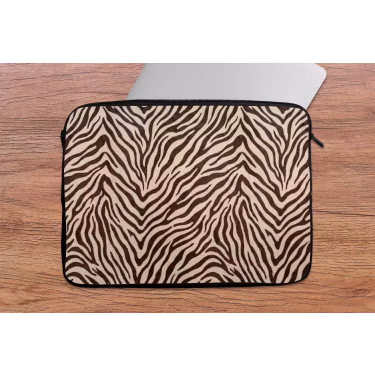 Laptophoes - Zebra - Strepen - Bruin — 2