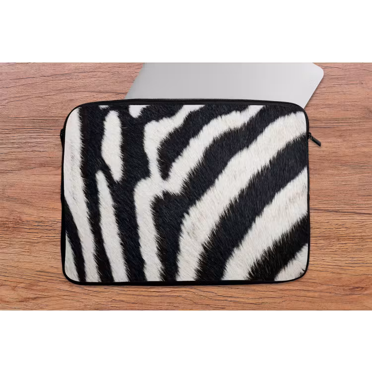 Laptophoes - Zebra - Vacht - Klassiek - Zwart - Wit — 2